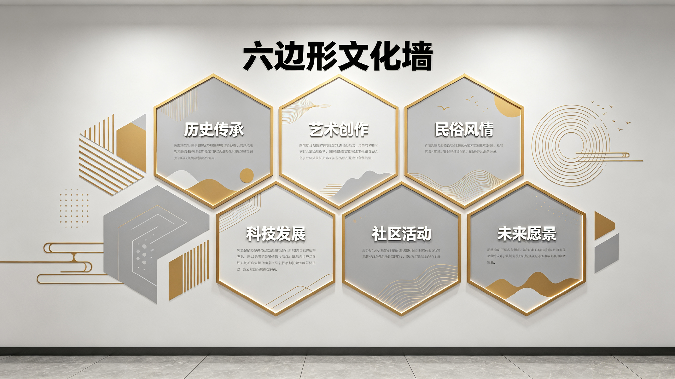 新乡企业文化墙 | 六边形信息美学